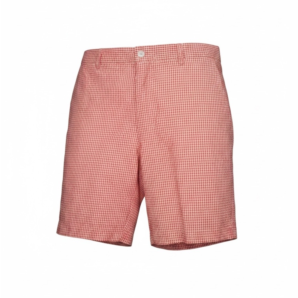 Peter Millar Pink Orange Gingham Seersucker Golf Shorts 35